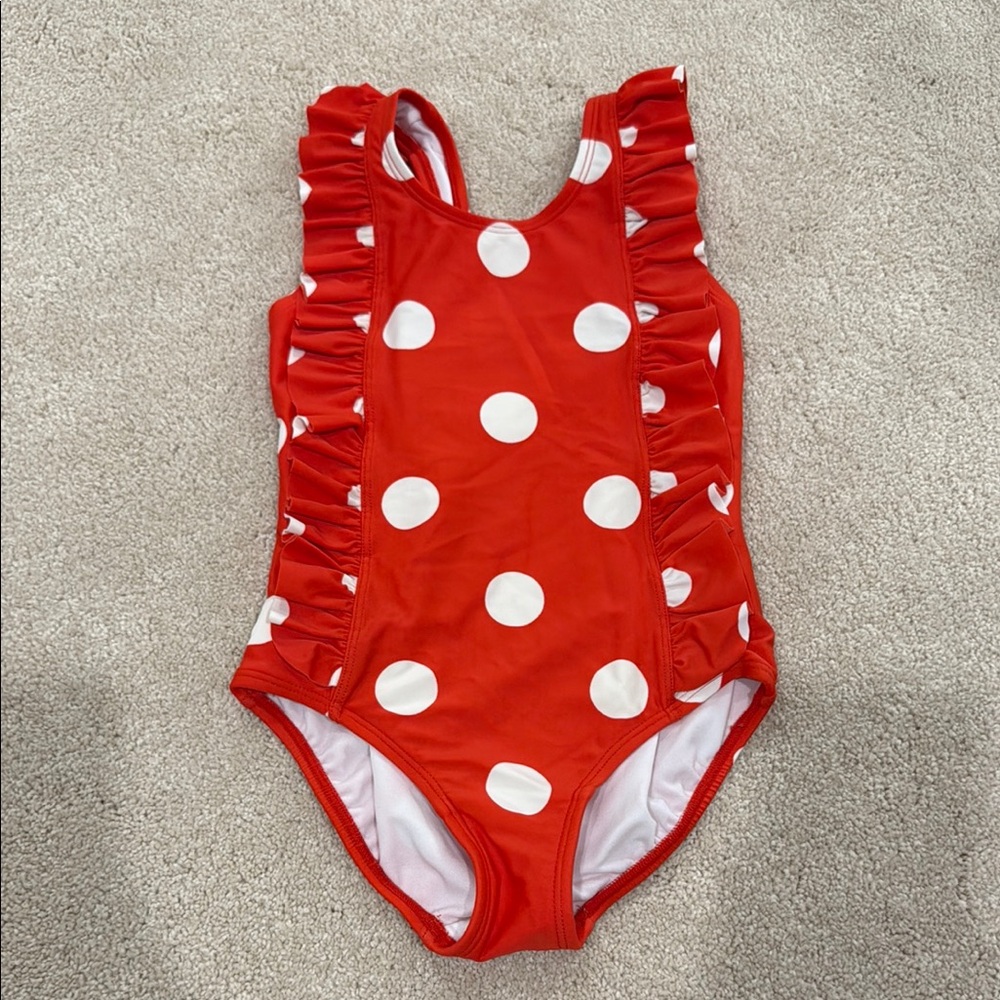 Hanna Andersson Red Polka Dot Kids Swimsuit